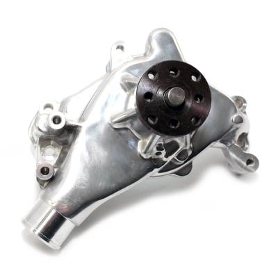 KMJ Performance Parts - Small Block Chevy Polished Long Style Aluminum Water Pump - Image 1