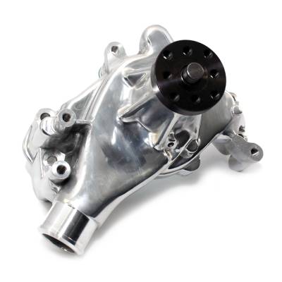 KMJ Performance Parts - Small Block Chevy Polished Long Style Aluminum Water Pump - Image 2