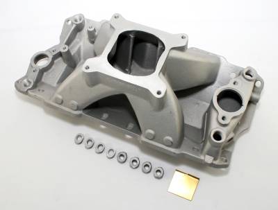 Assault Racing Products - SBC CHEVY High Rise Aluminum Intake Manifold 350 400 Single Plane IMCA Modified - Image 1