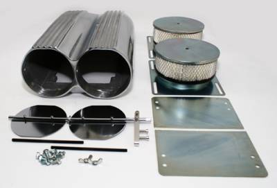 Assault Racing Products - Polished Aluminum Finned Top Shotgun Intake Air Scoop Single & Dual Carb Setup - Image 3