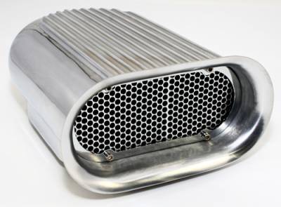 Assault Racing Products - Polished Aluminum Hilborn Style Finned Hood Air Scoop Kit - Single 4 BBL Carb - Image 2