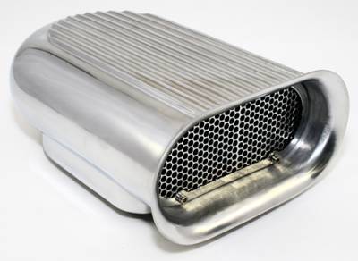 Assault Racing Products - Polished Aluminum Hilborn Style Finned Hood Air Scoop Kit - Single 4 BBL Carb - Image 4