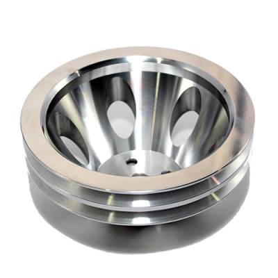 Assault Racing Products - SBC Chevy 2 Groove Polished Aluminum Short Water Pump Pulley - 283 327 350 400 - Image 2