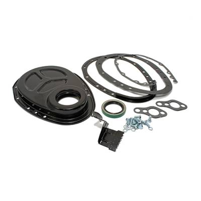 SBC Chevy 2 Piece EDP Black Timing Chain Cover -3 05 327 350 400 Small Block