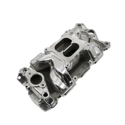 Engine Components - Intakes - Assault Racing Products - SBC Chevy 350 400 Polished Dual Plane Air Gap Aluminum High Rise Intake Manifold