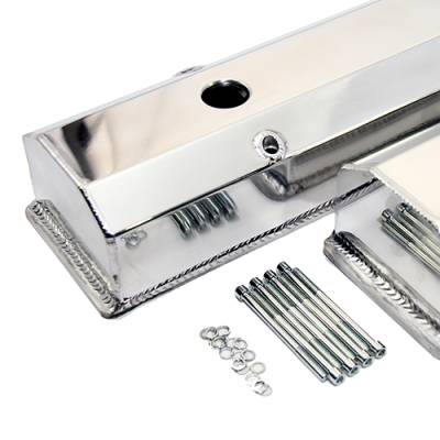 Assault Racing Products - ARC V4001 SBC Chevy 350 Polished Fabricated Aluminum Long Bolt Valve Covers - 283 327 400 - Image 4