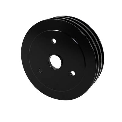 Assault Racing Products - SBC Chevy Black Aluminum Crank Pulley 3 Groove Short Water Pump SWP 350 400 - Image 3