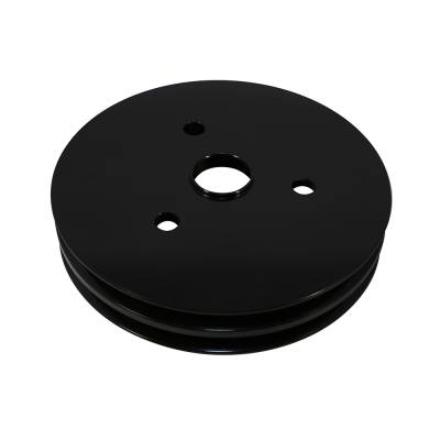 Assault Racing Products - SBC Chevy Black Aluminum Crank Pulley Double 2 Groove / Short Water Pump 350 400 - Image 2