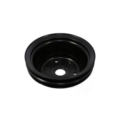Assault Racing Products - SBC Chevy Black 2 Groove V-Belt Black Crank Pulley Long Style Water Pump - Image 2