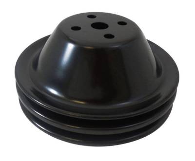 Cooling - Pulleys, Belts & Kits - Assault Racing Products - SBC Chevy Black Short Water Pump Pulley - Double 2 Groove SWP Small Block 350