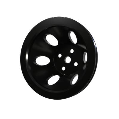 Assault Racing Products - SBC Chevy Single Groove V-Belt Black Aluminum Water Pump Pulley Short 350 400 - Image 3