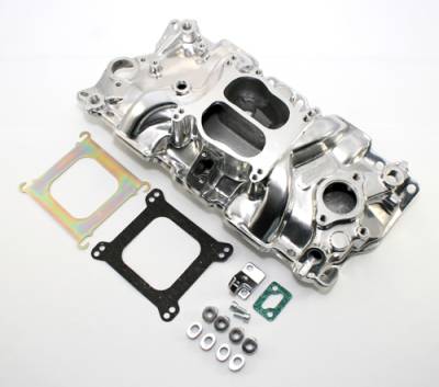 Assault Racing Products - SBC Small Block Chevy 350 327 307 Aluminum Intake Dual Plane Polished 1955-95 V8 - Image 1