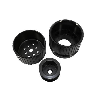 Assault Racing Products - SBF Small Block Ford Billet Black Aluminum Gilmer Belt Drive Pulley Kit 302 351W - Image 2