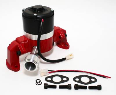 Assault Racing Products - Small Block Chevy 350 400 Electric High Volume Water Pump Powdercoated Red SBC - Image 1