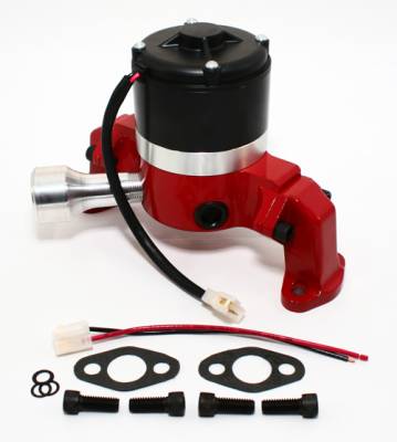 Assault Racing Products - Small Block Chevy 350 400 Electric High Volume Water Pump Powdercoated Red SBC - Image 3