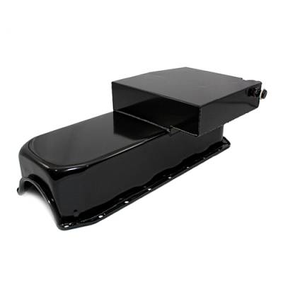 Assault Racing Products - Small Block Chevy 55-79 SBC 6qt Circle Track Racing Painted Black Oil Pan - Image 2