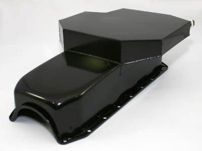 Assault Racing Products - Small Block Chevy 58-79 2-piece Rear Main Champ Style Oil Pan 7qt 327 350 400