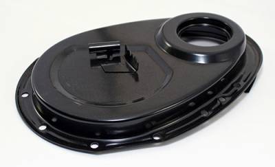 Assault Racing Products - Small Block Chevy Steel Black Timing Chain Cover w/ Tab 283 305 327 350 400 SBC - Image 2