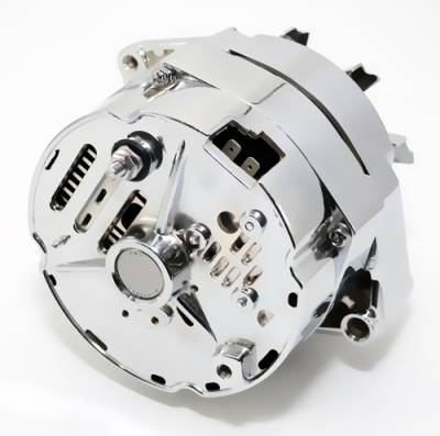 KMJ Performance Parts - GM Style Chrome 1 One or 3 Three Wire SBC BBC Chevy Pontiac Alternator 110 Amp - Image 3