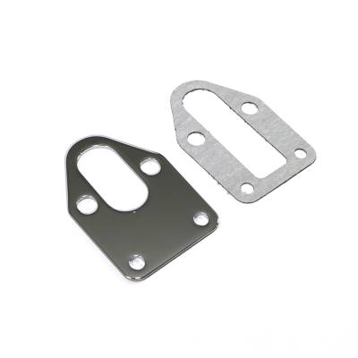 Assault Racing Products - Small Block Chevy Chrome Steel Fuel Pump Mounting Plate W/ Gasket SBC 350 400 - Image 1