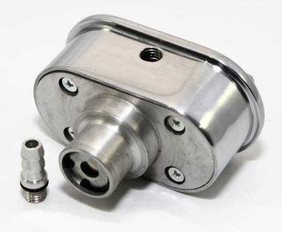 Assault Racing Products - Retro Finned Polished Aluminum PCV Valve Cover Breather Push In with Raised Fins - Image 1