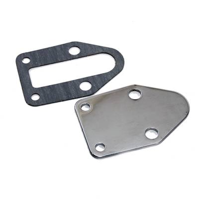 Assault Racing Products - Small Block Chevy Chrome Steel Fuel Pump Block Off Plate W/ Gasket SBC 350 400 - Image 3