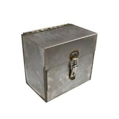 Enclosed Steel Universal Battery Mounting Box w/ Latching Lid Racing Utility RV
