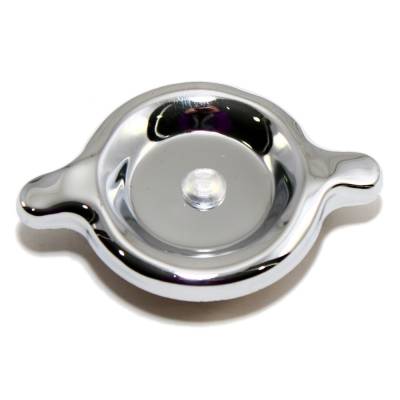 Universal Chrome Steel 3" Two Tab Twist In Valve Cover Oil Filler Cap Plain Face