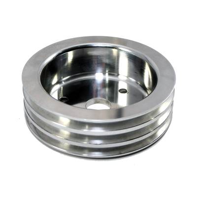 SBC Chevy Aluminum Crank Pulley Triple 3 Groove Short Water Pump SWP 350 400