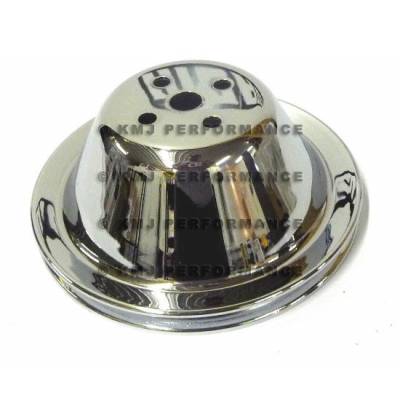 SBC CHEVY 1 Groove Chrome Water Pump Pulley - Short Style Pump V-Belt Chevy
