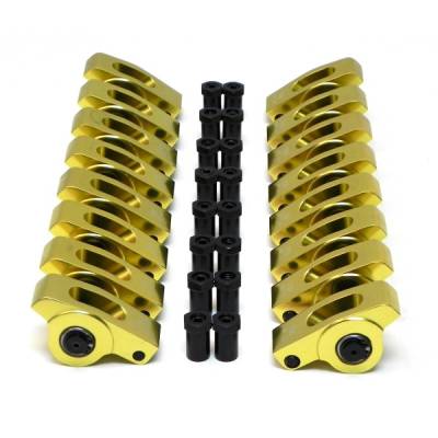 Engine Components - Rocker Arms - Assault Racing Products - Small Block Chevy SBC 350 Aluminum Roller Rockers Arms Kit 1.60 Ratio 7/16" Stud
