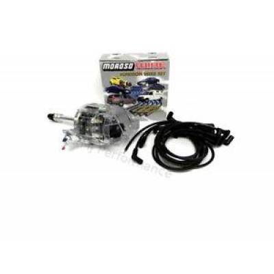 Ignition and Electrical - Distributors and Accessories - KMJ Performance Parts - Chevy 305 350 383 400 Clear Cap HEI Distributor & Moroso Race Wires Ignition Kit