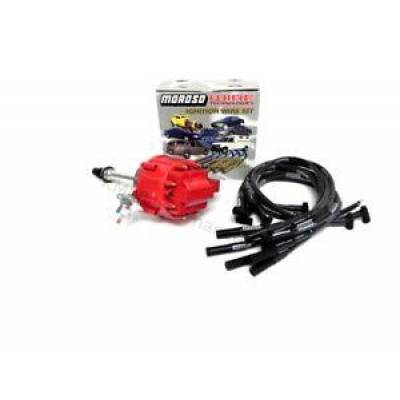 Ignition and Electrical - Distributors and Accessories - KMJ Performance Parts - Big Block BBC Chevy 454 502 HEI One Wire Distributor & Moroso Spark Plug Wires