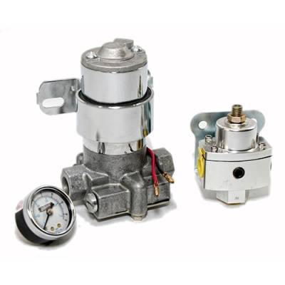 High Flow Electric Fuel Pump 140GPH Universal w/ Regulator & Pressure Gauge Kit