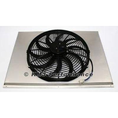 KMJ Performance Parts - 16"; Curved Blade Electric Fan and 31"; Aluminum Shroud Kit - Fits 31x19 Radiator