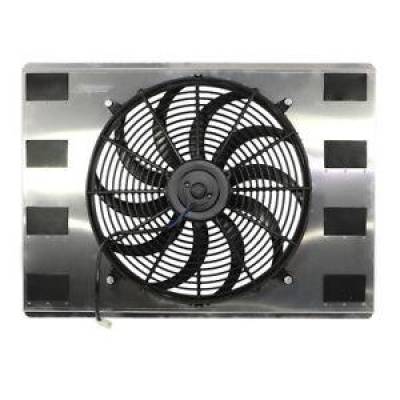 18-3/4"; x 23-3/4"; Aluminum 16"; Fan And Shroud Fits 28"; Radiator Chevy Ford Mopar