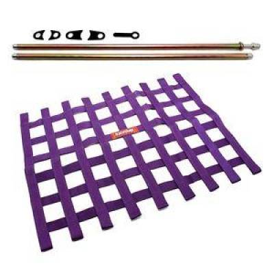 RaceQuip Purple Window Net and Mounting Install Kit Non SFI Circle Track Racing