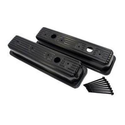 Engine Components - Valve Covers - KMJ Performance Parts - 1987-00 SBC Chevy/GMC Black Centerbolt Valve Covers - Tall Style 5.0 305 5.7 350
