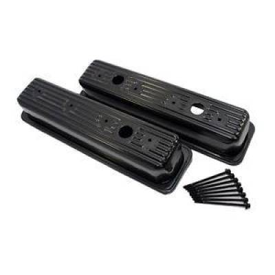 1987-00 SBC Chevy/GMC Black Centerbolt Valve Covers - Tall Style 5.0 305 5.7 350