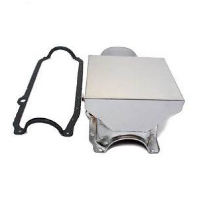 86-02 Chevy 350 Chrome 7qt Drag Style Oil Pan 1 Pc Rear Main Seal SBC W/ Gasket