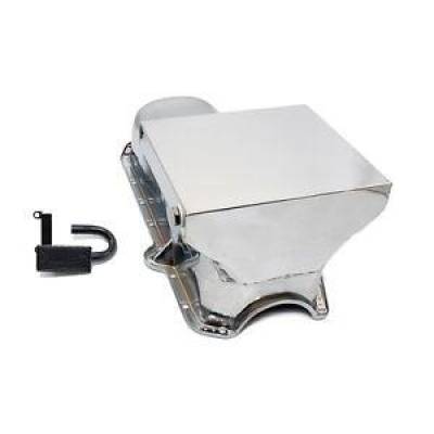 80-85 SBC Chevy 7 qt Chrome Drag Race Oil Pan and Pickup Tube - 350 Small Block