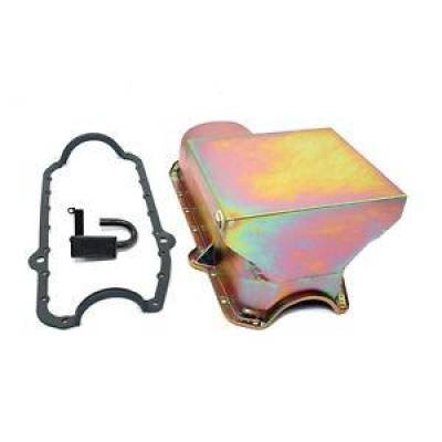 80-85 SBC Chevy Zinc Drag Race Style Oil Pan 7qt 350 5.7 W/ STD. Pickup Gasket