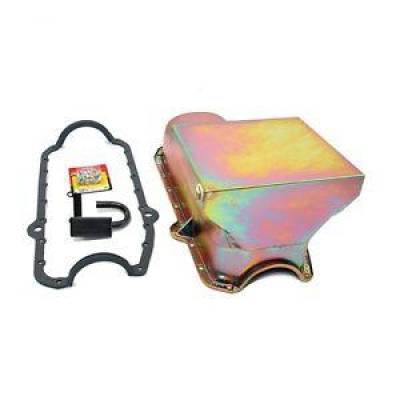 80-85 SBC Chevy Zinc Drag Style Oil Pan 7qt 350 5.7 W/ STD. Pickup Bolts Gasket