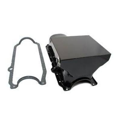 86-02 SBC Chevy Black 7qt Drag Style Oil Pan 1 Pc Main Seal 305 350 W/ Gasket