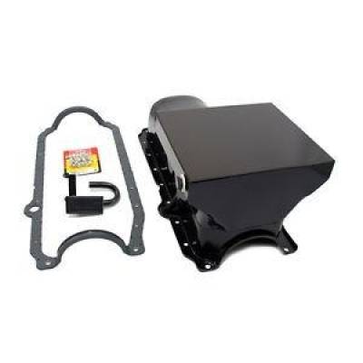 86-02 SBC Chevy Black 7qt Drag Style Oil Pan 1 Pc 350 / STD. Pickup Bolts Gasket