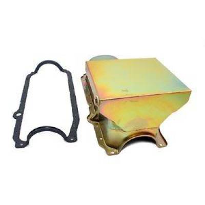 86-02 SBC Chevy Zinc Drag Race Style Oil Pan 7qt - 305 350 Small Block W/ Gasket