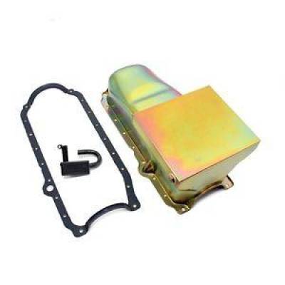 86-02 SBC Chevy Zinc Drag Style Oil Pan 7qt 350 Small Block / STD. Pickup Gasket