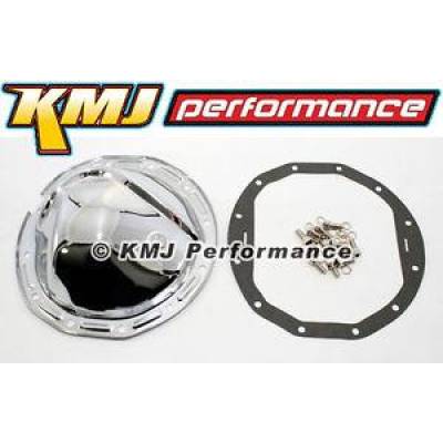 Transmission and Rearend Accessories - Diff Covers  - KMJ Performance Parts - GM Chevy Chrome Steel Rear Differential Cover 8.875"; Ring Kit Gaskets & 12 Bolts