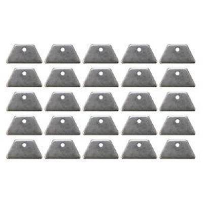 25 Pack Chassis Mounting Flat Body Tabs 1/8"; Thick Steel Weldable 3/16"; Hole