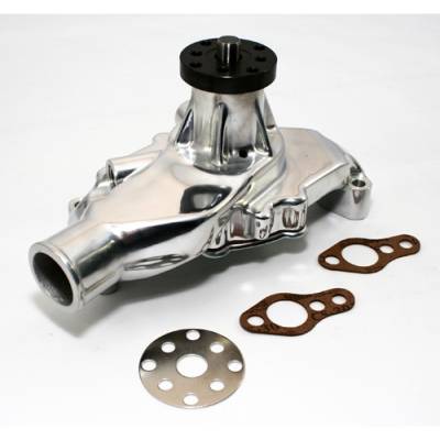 Small Block Chevy 350 High Volume Short Aluminum Water Pump Polished 5/8"; Pilot